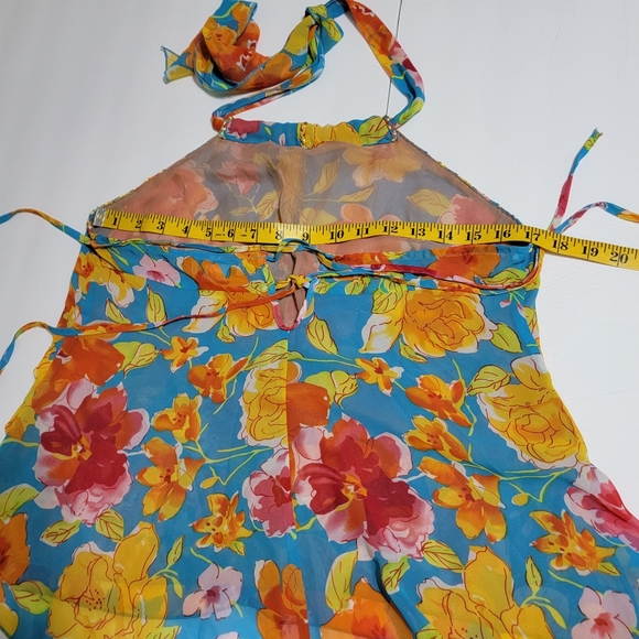 Princy by Jessica Simpson Halter Camisole Tank Top Floral Print Flowly Size L - Picture 8 of 10